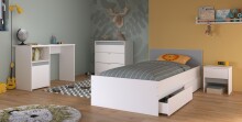 Jugendzimmer-Set >Pirouette 25< in Weiss mit drehbarem Elementen in Rosa / Grau