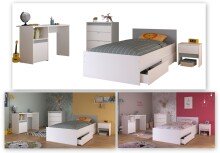 Jugendzimmer-Set >Pirouette 25< in Weiss mit...