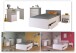 Jugendzimmer-Set >Pirouette 25< in Weiss mit drehbarem Elementen in Rosa / Grau