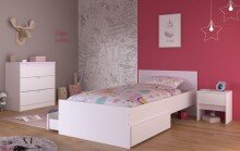 Jugendzimmer-Set >Pirouette 26< in Weiss mit drehbarem Elementen in Rosa / Grau