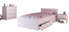 Jugendzimmer-Set >Pirouette 26< in Weiss mit drehbarem Elementen in Rosa / Grau