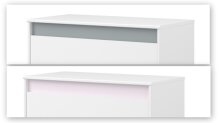 Jugendzimmer-Set >Pirouette 26< in Weiss mit drehbarem Elementen in Rosa / Grau