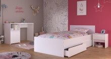Jugendzimmer-Set >Pirouette 27< in Weiss mit drehbarem Elementen in Rosa / Grau