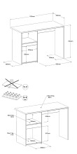 Jugendzimmer-Set >Pirouette 27< in Weiss mit drehbarem Elementen in Rosa / Grau