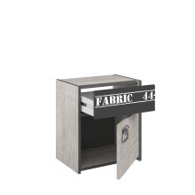 Jugenzimmer-Set >Fabric 2< in Esche Dekor Grau Loft - mit Deko Print