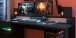 Jugendzimmer-Set >Fabric 22< in Esche Dekor Grau Loft - mit Deko Prin, Gaming LED Schreibtisch