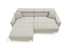 Wohnlandschaft >Stanislaw< elektr. Sitztiefenverstellung, Cord taupe - 256x100x180cm (BxHxT)