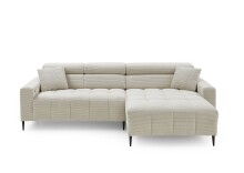 Wohnlandschaft >Stanislaw< elektr. Sitztiefenverstellung, Cord taupe - 256x100x180cm (BxHxT)