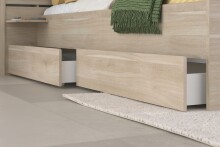 Schlafzimmer-Set >Escale 22< Bett 223x217cm, Kleiderschrank, Kommode, in Japanische Eiche Nachbildung