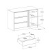 Schlafzimmer-Set >Escale 22< Bett 223x217cm, Kleiderschrank, Kommode, in Japanische Eiche Nachbildung