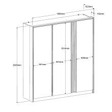 Schlafzimmer Set >Escale 23< Bett 203x217cm, Kleiderschrank, in Japanischer Eiche Nachbildung