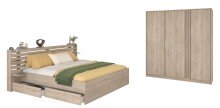 Schlafzimmer Set >Escale 23< Bett 203x217cm,...