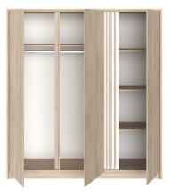 Schlafzimmer Set >Escale 24< Bett 223x217cm, Kleiderschrank, in Japanischer Eiche Nachbildung