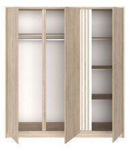 Schlafzimmer Set >Escale 24< Bett 223x217cm, Kleiderschrank, in Japanischer Eiche Nachbildung