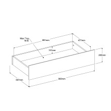 Schlafzimmer-Set >Escale 25< Bett 203x217cm, Kommode, in Japanische Eiche Nachbildung