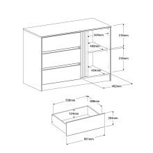 Schlafzimmer-Set >Escale 25< Bett 203x217cm, Kommode, in Japanische Eiche Nachbildung