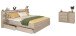 Schlafzimmer-Set >Escale 25< Bett 203x217cm, Kommode, in Japanische Eiche Nachbildung