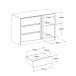 Schlafzimmer-Set >Escale 25< Bett 203x217cm, Kommode, in Japanische Eiche Nachbildung