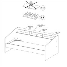Jugendzimmer-Set >Sleep 41< 4-teilig, Bett, Schübe, Kleiderschrank, Kommode, in Weiß