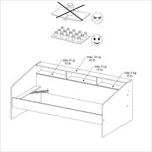 Jugendzimmer-Set >Sleep 44< 4-teilig, Bett, Schübe, Kommode, Schreibtisch, in Weiß