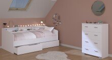 Jugendzimmer-Set >Sleep 45< 3-teilig, Bett, Schubkasten, Kommode, in Weiß