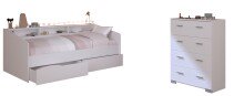 Jugendzimmer-Set >Sleep 45< 3-teilig, Bett, Schubkasten, Kommode, in Weiß