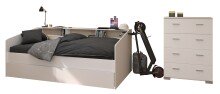 Jugendzimmer-Set >Sleep 45< 3-teilig, Bett, Schubkasten, Kommode, in Weiß