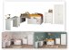 Jugendzimmer-Set >Milky 11< 4-teilig, Bett, Kleiderschrank, Kommode, Schreibtisch, in Weiss / Grey