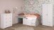 Jugendzimmer-Set >Milky 12< 3-teilig, Bett, Kleiderschrank, Kommode, in Weiss / Grey Loft