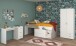 Jugendzimmer-Set >Milky 13< 3-teilig, Bett, Kleiderschrank, Schreibtisch, in Weiss / Grey Loft