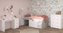 Jugendzimmer-Set >Milky 15< 3-teilig, Bett,...
