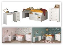 Jugendzimmer-Set >Milky 15< 3-teilig, Bett,...