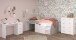 Jugendzimmer-Set >Milky 15< 3-teilig, Bett, Kommode, Schreibtisch, in Weiss / Grey Loft