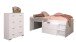 Jugendzimmer-Set >Milky 16< 2-teilig, Bett, Kommode, in Weiss / Grey Loft