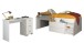 Jugendzimmer-Set >Milky 17< 2-teilig, Bett, Schreibtisch, in Weiss / Grey Loft