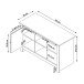 Lowboard >Helmer< in Natur - 95x58x39cm (BxHxT)