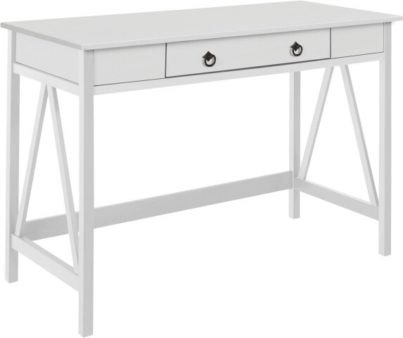 Schreibtisch >Yrsa< in Weiß, Kiefer - 117x77x51cm (BxHxT)