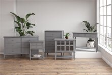 Beistelltisch >Ragnhild< in Grau, MDF/Farbe/Holz - 55x71x39cm (BxHxT)