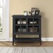 Kommode >Ragnhild< in Schwarz, Glas, MDF, Farbe, Holz - 79x77x39cm (BxHxT)