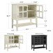 Kommode >Ragnhild< in Schwarz, Glas, MDF, Farbe, Holz - 79x77x39cm (BxHxT)