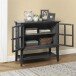 Kommode >Ragnhild< in Schwarz, Glas, MDF, Farbe, Holz - 79x77x39cm (BxHxT)