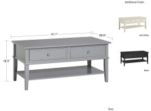 Couchtisch >Ragnhild< in Grau, MDF, Farbe, Holz - 103x46x52cm (BxHxT)