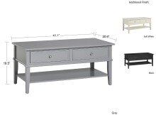 Couchtisch >Ragnhild< in Grau, MDF, Farbe, Holz - 103x46x52cm (BxHxT)