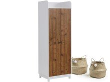 Kleiderschrank >Rebecka< in Weiß, MDF - 62x180x60cm (BxHxT)