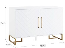 Kommode >Tiril< in Weiß, Metall,Farbe - 120x80x48cm (BxHxT)