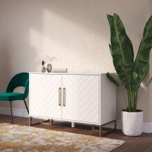 Kommode >Tiril< in Weiß, Metall,Farbe - 120x80x48cm (BxHxT)