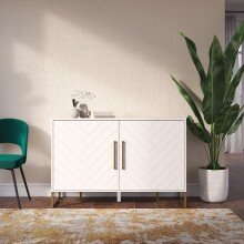 Kommode >Tiril< in Weiß, Metall,Farbe - 120x80x48cm (BxHxT)