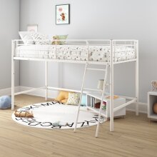 Hochbett >Tore< in Weiß, Metall - 207x129x130cm (BxHxT)