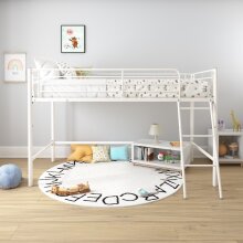 Hochbett >Tore< in Weiß, Metall - 207x129x130cm (BxHxT)