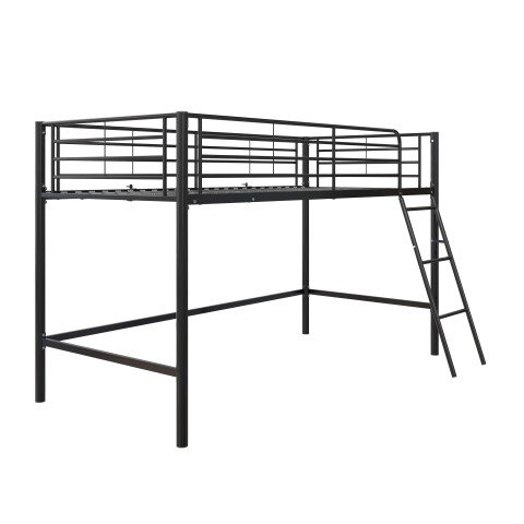 Hochbett >Tore< in Schwarz, Metall - 207x129x130cm (BxHxT)